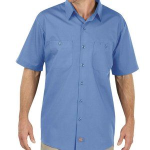Dickies Men's Work Shirt-LARGE-Short Sleeve/Light Blue_BRAND NEW
